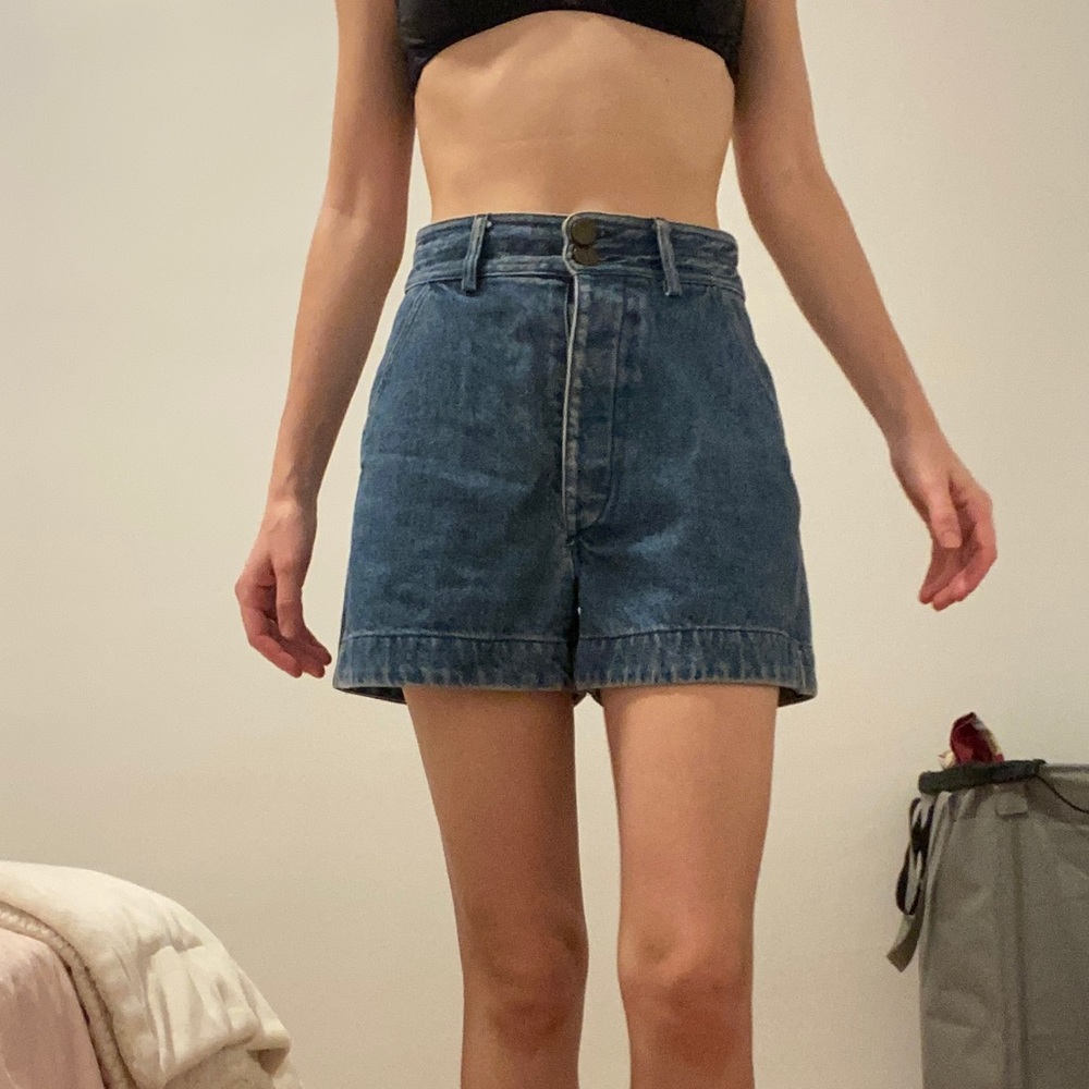 Apiece Apart High Waist Jean Shorts